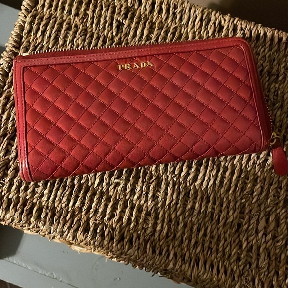 Prada Red Quilted Leather Wallet - Picture 6 of 6